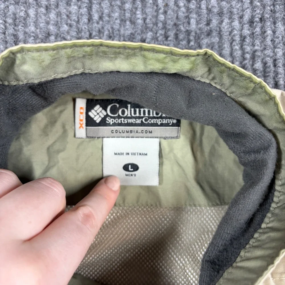 Columbia Jacket Men's L XCO Full Zip‎ Windbreaker Beige Hiking Outdoor